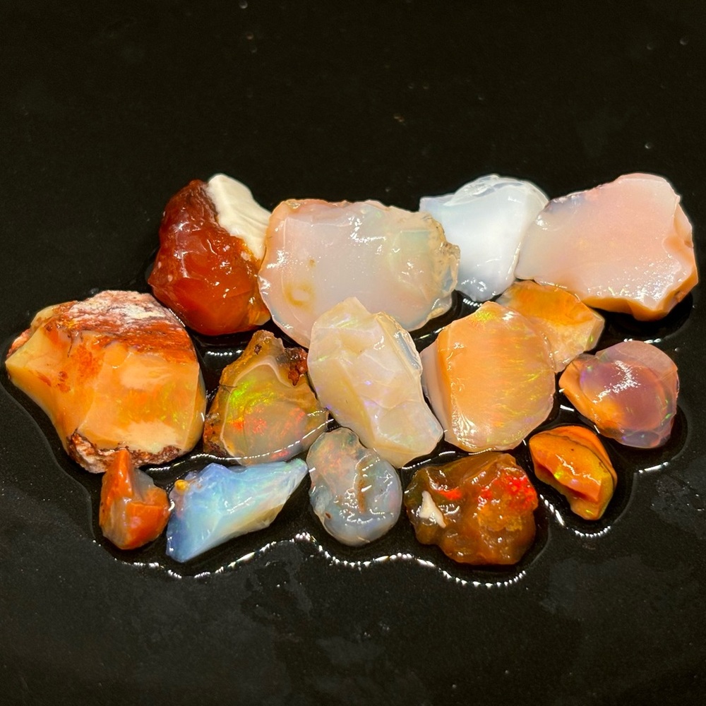 Multifired Colorful Select Mexican Fire Opal Rough Raw Uncut Loose Opal Parcel